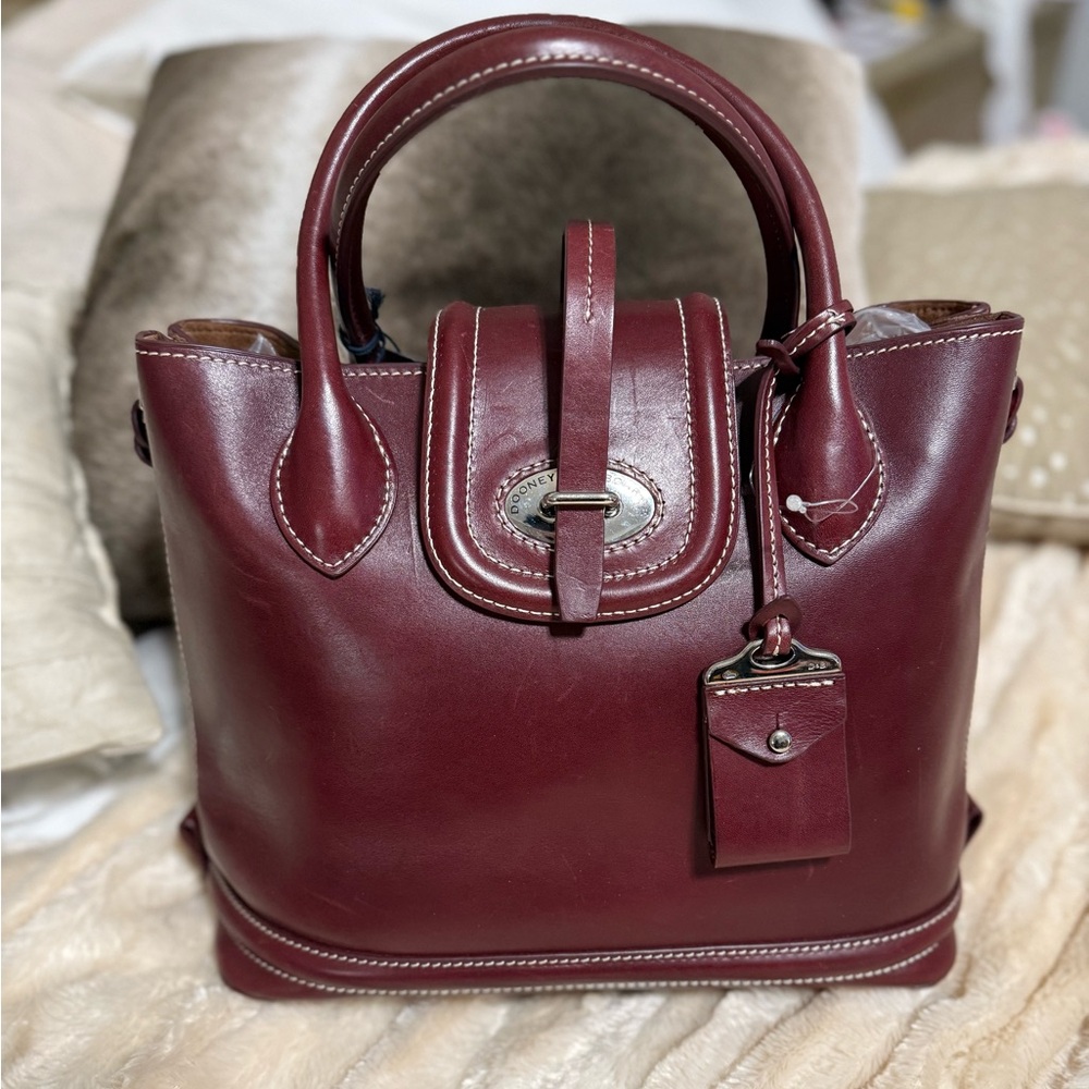 Dooney Bourke Bordeaux Leather Side Zip Satchel